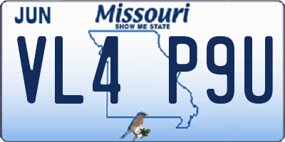 MO license plate VL4P9U