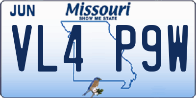 MO license plate VL4P9W