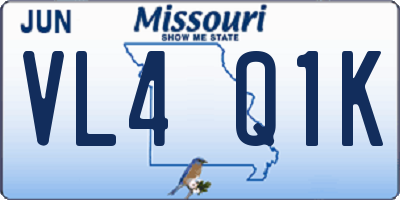 MO license plate VL4Q1K
