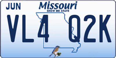 MO license plate VL4Q2K
