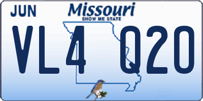 MO license plate VL4Q2O