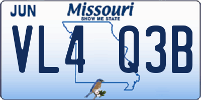 MO license plate VL4Q3B