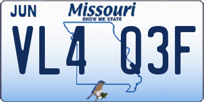 MO license plate VL4Q3F