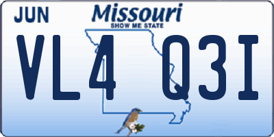 MO license plate VL4Q3I