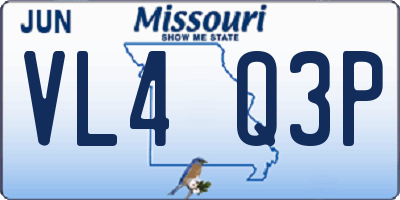 MO license plate VL4Q3P