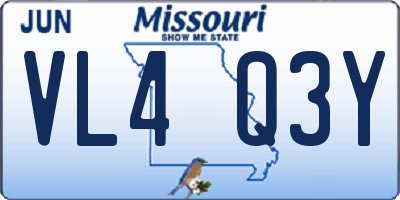 MO license plate VL4Q3Y