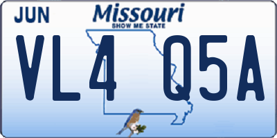 MO license plate VL4Q5A
