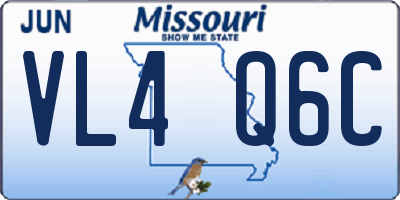 MO license plate VL4Q6C