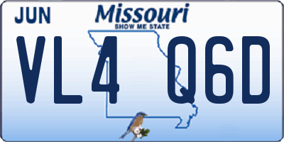 MO license plate VL4Q6D