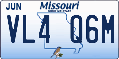 MO license plate VL4Q6M