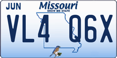 MO license plate VL4Q6X