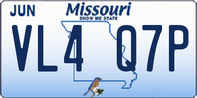 MO license plate VL4Q7P