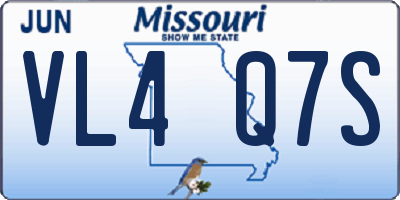 MO license plate VL4Q7S