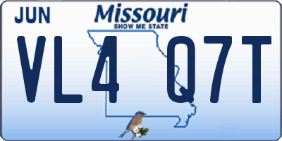 MO license plate VL4Q7T
