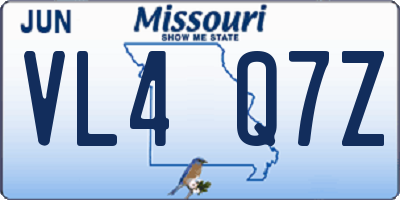 MO license plate VL4Q7Z