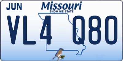MO license plate VL4Q8O