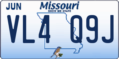 MO license plate VL4Q9J