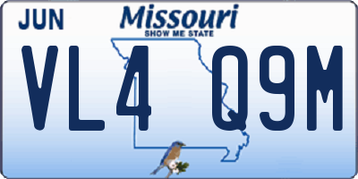 MO license plate VL4Q9M