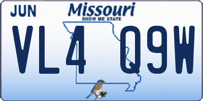 MO license plate VL4Q9W