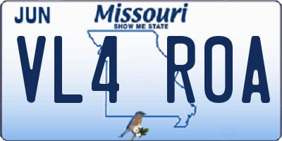 MO license plate VL4R0A