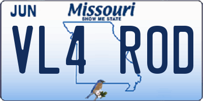 MO license plate VL4R0D