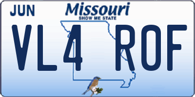 MO license plate VL4R0F
