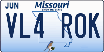 MO license plate VL4R0K