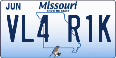 MO license plate VL4R1K