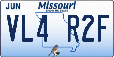 MO license plate VL4R2F