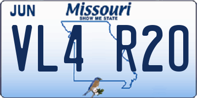 MO license plate VL4R2O