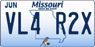 MO license plate VL4R2X