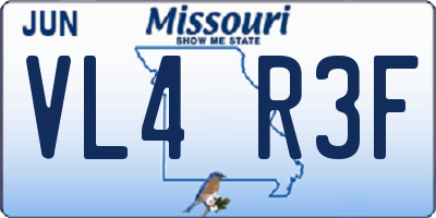 MO license plate VL4R3F