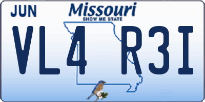 MO license plate VL4R3I