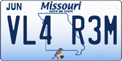 MO license plate VL4R3M