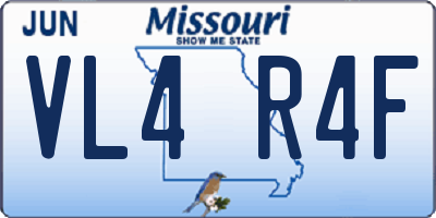 MO license plate VL4R4F