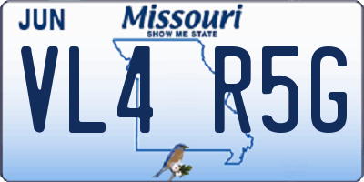 MO license plate VL4R5G