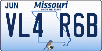 MO license plate VL4R6B