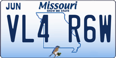MO license plate VL4R6W