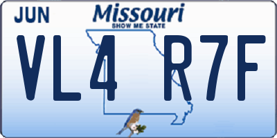 MO license plate VL4R7F
