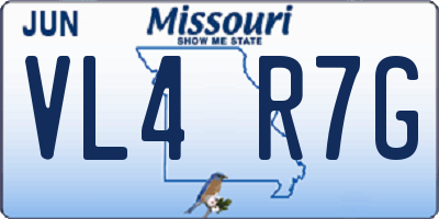 MO license plate VL4R7G