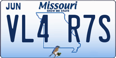 MO license plate VL4R7S