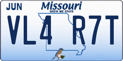 MO license plate VL4R7T