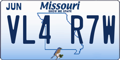 MO license plate VL4R7W