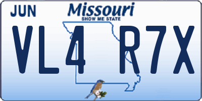 MO license plate VL4R7X