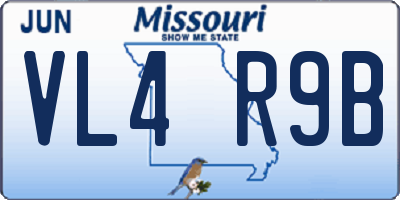 MO license plate VL4R9B