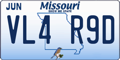 MO license plate VL4R9D