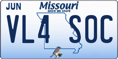MO license plate VL4S0C