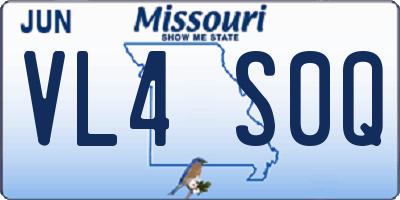 MO license plate VL4S0Q