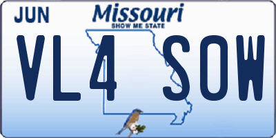 MO license plate VL4S0W
