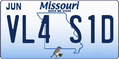 MO license plate VL4S1D